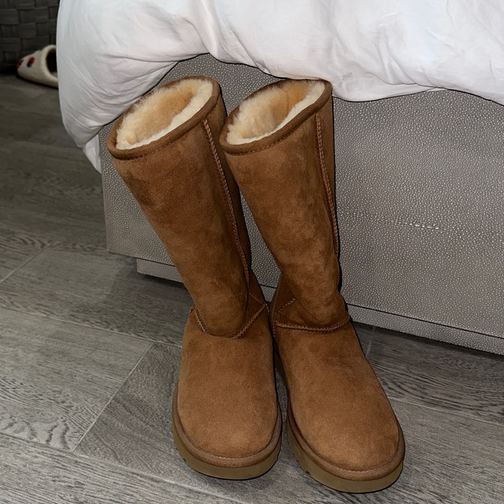 Tall ugg boots in the color chestnut that aren’t loved and worn enough